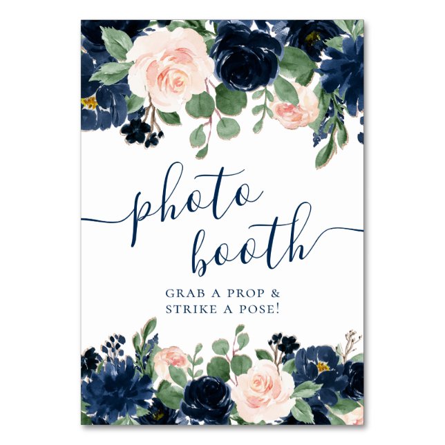 Numéro De Table Blooms Chics | Boot photo bleu et bleu marine (Par défaut)