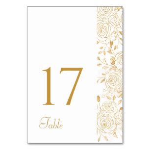 Numéro De Table Blooms dorés
