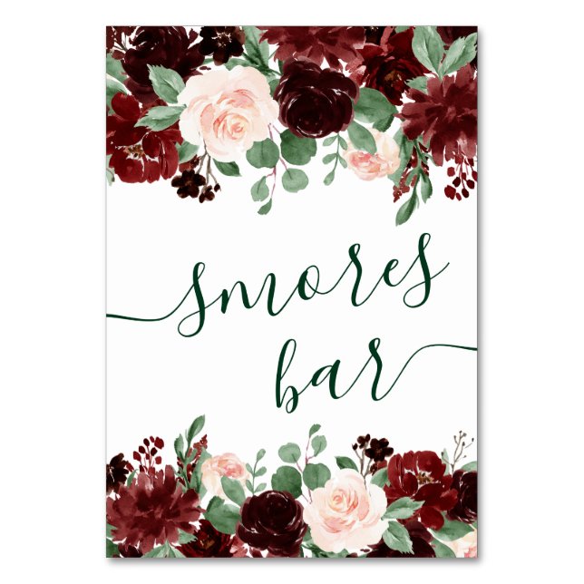 Numéro De Table Blooms rustiques | Terracotta et Marsala Smores Ba (Par défaut)