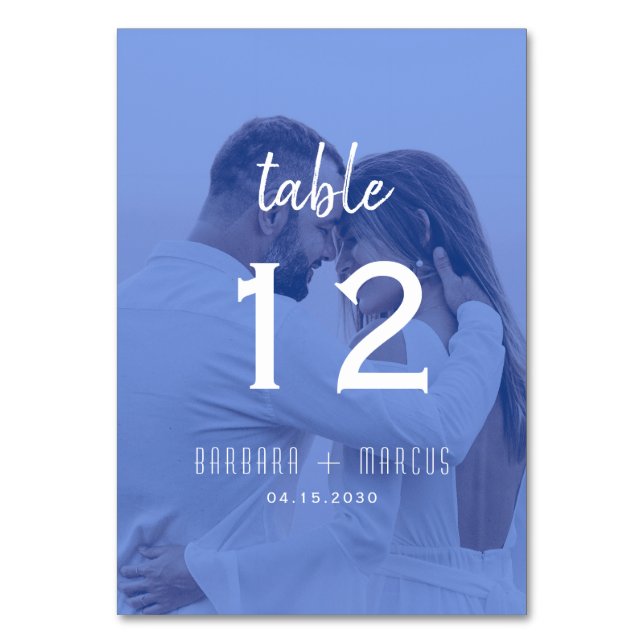 Numéro De Table Blue Photo Wedding (Par défaut)