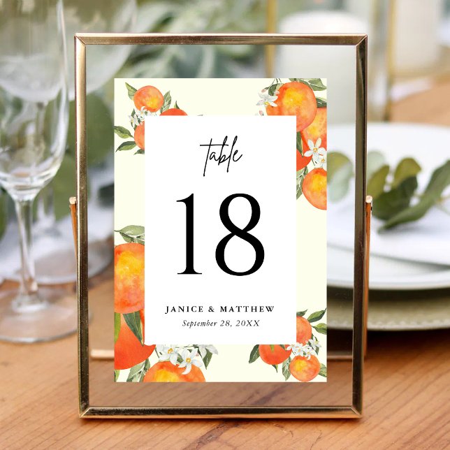 Numéro De Table Boho Abstract Orange Garden Wedding Seating (Boho abstract orange table numbers guide guests with warm, artistic wedding charm.)