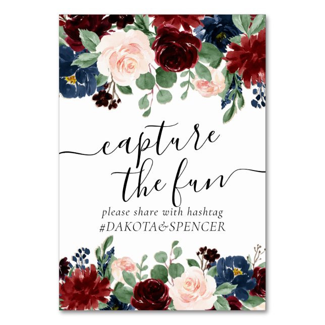 Numéro De Table Boho Bloom | La Bourgogne et la Marine Capturent N (Par défaut)