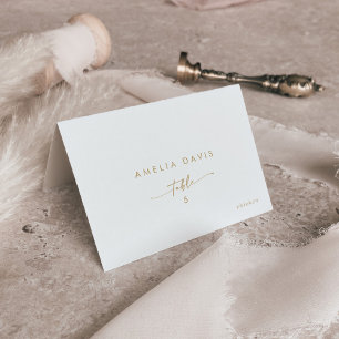 Numéro De Table Boho Chic Gold et White Nom de l'invité Place Cart