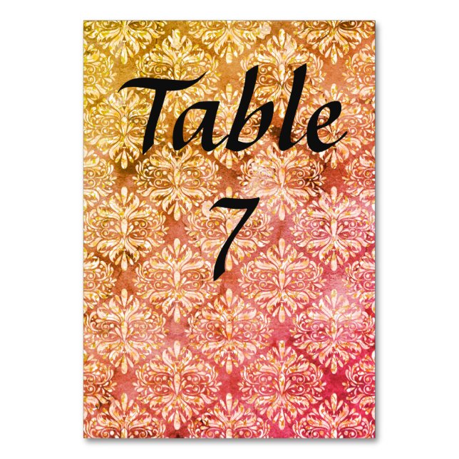 Numéro De Table Boho Damassé (Par défaut)