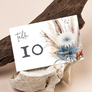 Numéro De Table Boho d'hiver Mariage Floral   BLANCHE