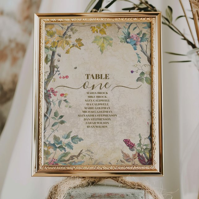 Numéro De Table Boho Fleur sauvage d'automne Mariage botanique (Créateur téléchargé)
