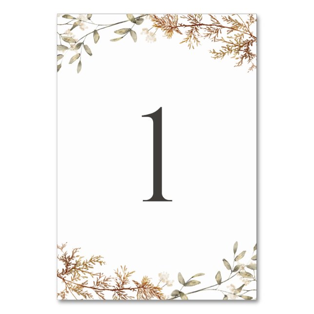 Numéro De Table Boho Fleur sauvage Foliage Mariage (Par défaut)