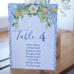 Numéro De Table Boho Lemon Bleu Carrelage méditerranéen Mariage it
