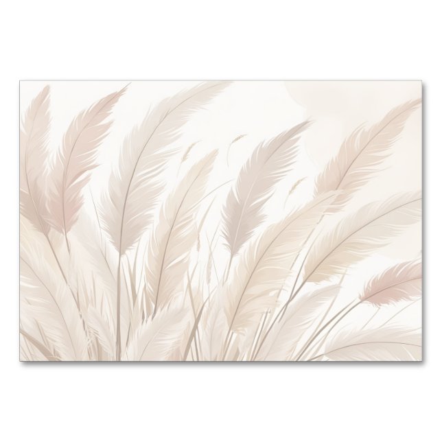 Numéro De Table Boho Pampas Mariage vierge de laiton (Devant)