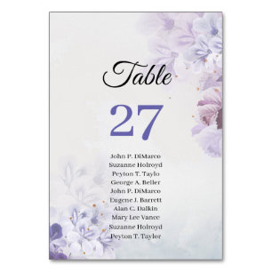 Numéro De Table Boho populaire dusté violet bleu aubergine rose