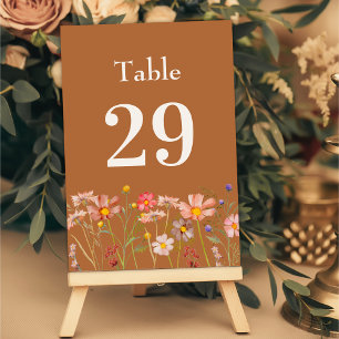 Numéro De Table Boho Rustic Floral Mariage de automne