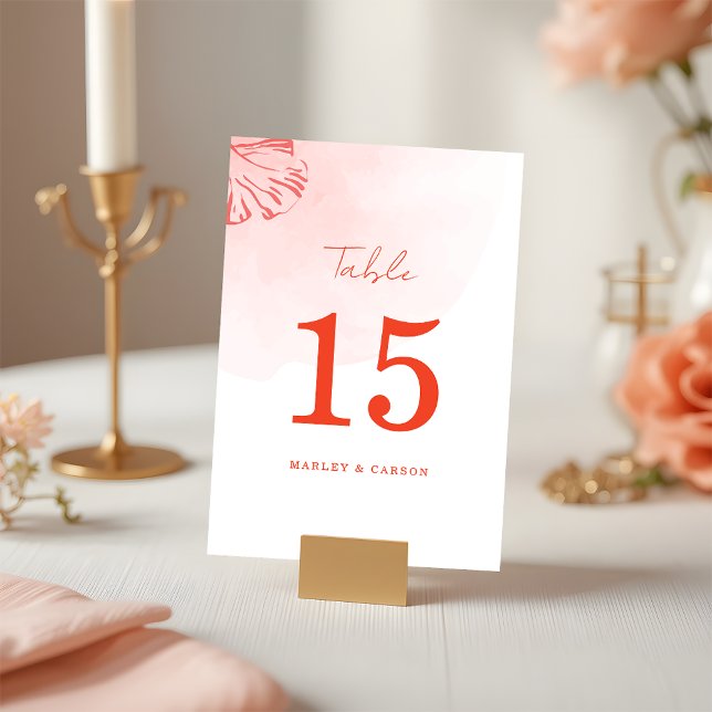 Numéro De Table Boho rustique aquarelle Mariage en terre cuite (Créateur téléchargé)