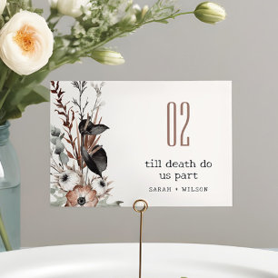 Numéro De Table Boho Rustique rouille gothique Mariage botanique n