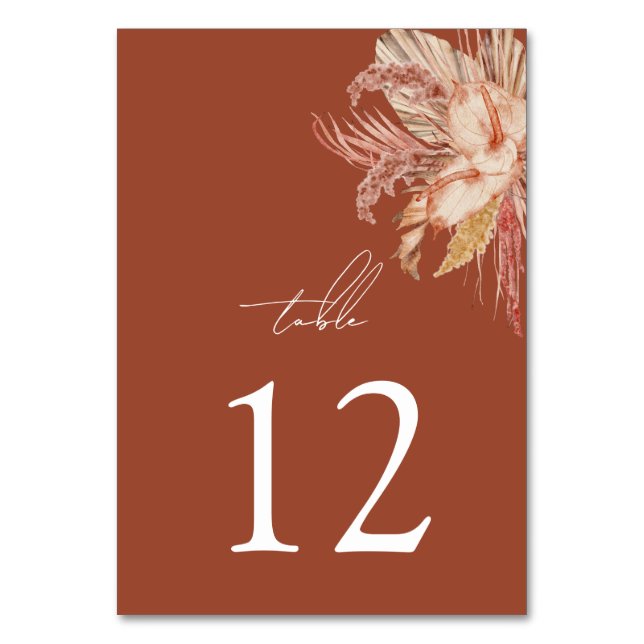 Numéro De Table Boho Terracotta moderne Mariage rustique (Par défaut)