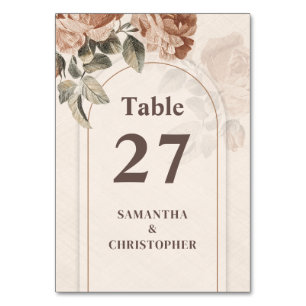 Numéro De Table Boho Terracotta rose sage vert feuille arche