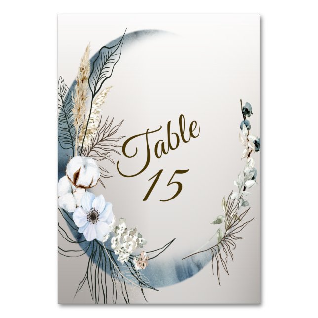 Numéro De Table Boho White Orchidée Fleurs Blue Moon Elegant Party (Par défaut)