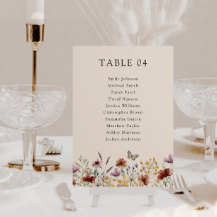 Numéro De Table Boho Wildflower