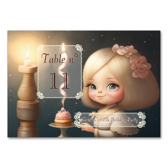 Numéro De Table Bonne fille anniversaire 01 (Devant)