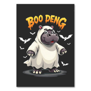 Numéro De Table Boo Deng Ghost Baby Pygmy Hippo Moo Deng Halloween