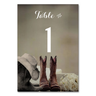Numéro De Table Boots de Cowboy Western Rustic Mariage Numéros de