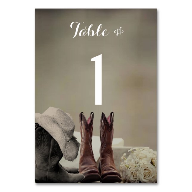 Numéro De Table Boots de Cowboy Western Rustic Mariage Numéros de  (Par défaut)