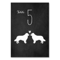 Bordure Collie Chien Silhouettes Mariage Réception
