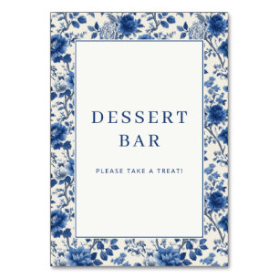 Numéro De Table Bordure florale bleue enjouée