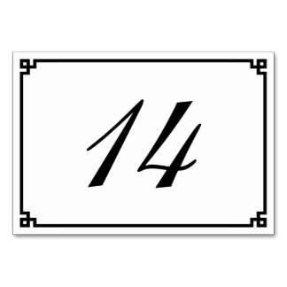 Numéro De Table Bordure minimaliste à clé grecque noire