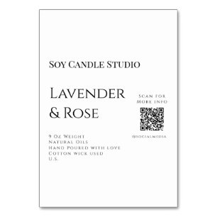 Numéro De Table Bougie de soja rose Lavender entreprise ajouter q 