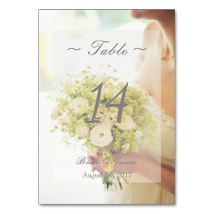 Numéro De Table Bouquet de fleurs de mariée - Mariage floral Numér