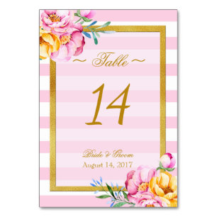 Numéro De Table Bouquet de fleurs de mariée - Mariage floral Numér