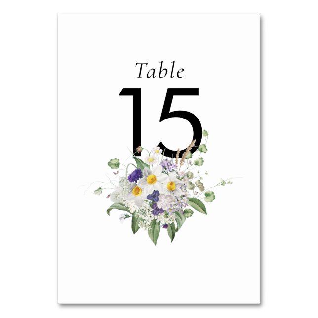 Numéro De Table Bouquet de fleurs d'été de verdure (Par défaut)