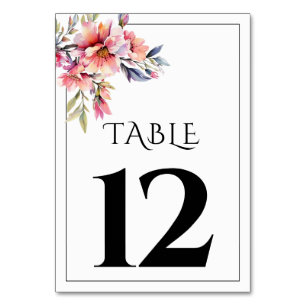 Numéro De Table Branche de rhododendron mariage rose pêche