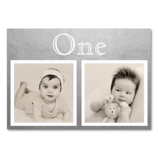 Numéro De Table Bride Groom âge personnalisé Silver Numéro de tabl (Devant)