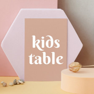 Numéro De Table Brouillard rose pâle simple minimaliste enfants ma