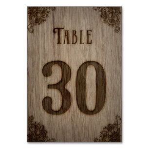 Numéro De Table Brûleur de bois Numéros de tableau rustique 1-30