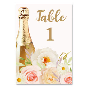 Numéro De Table Brunch & Bubbly Floral Baby Shower Mariage