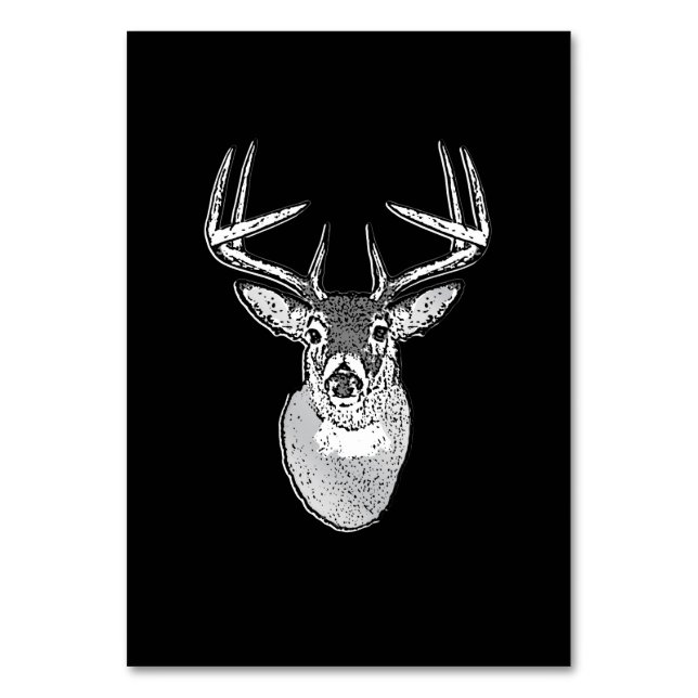 Numéro De Table Buck sur noir design White Tail Deer (Par défaut)