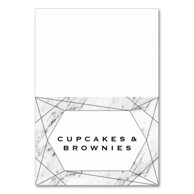 Numéro De Table Buffet de marbre géométrique blanc et noir Étiquet (Par défaut)