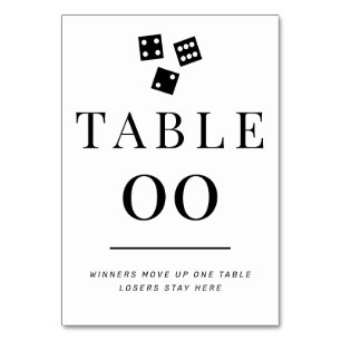 Numéro De Table Bunco simple noir et blanc N° de table