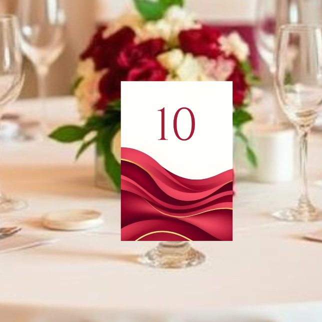 Numéro De Table Burgundy  Wedding Table Number (Burgundy Wedding Table Number )
