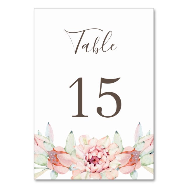 Numéro De Table Cactus floral et succulent. Mariage botanique (Par défaut)