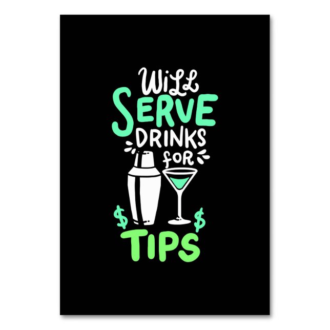 Numéro De Table Cadeau de Noël | Bartender Sert Des Boissons Pour  (Par défaut)