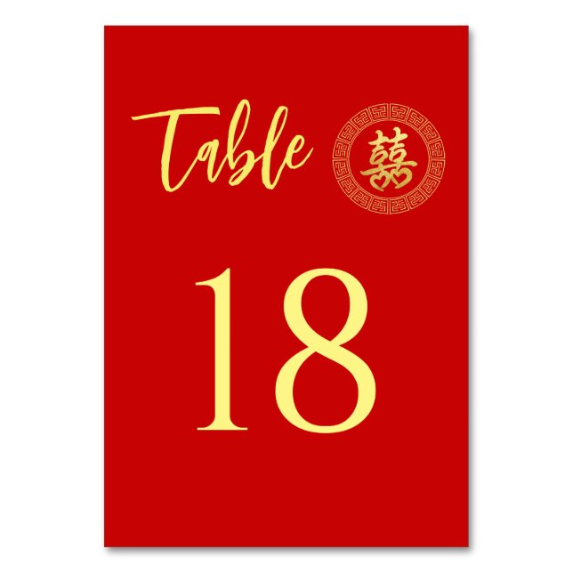 Numéro De Table Cadre circulaire double bonheur mariage chinois (Par défaut)