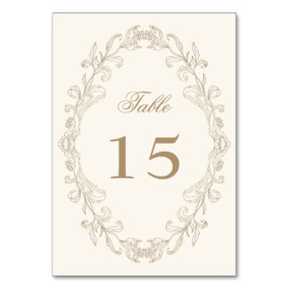 Numéro De Table Cadre de mariage baroque orné romantique