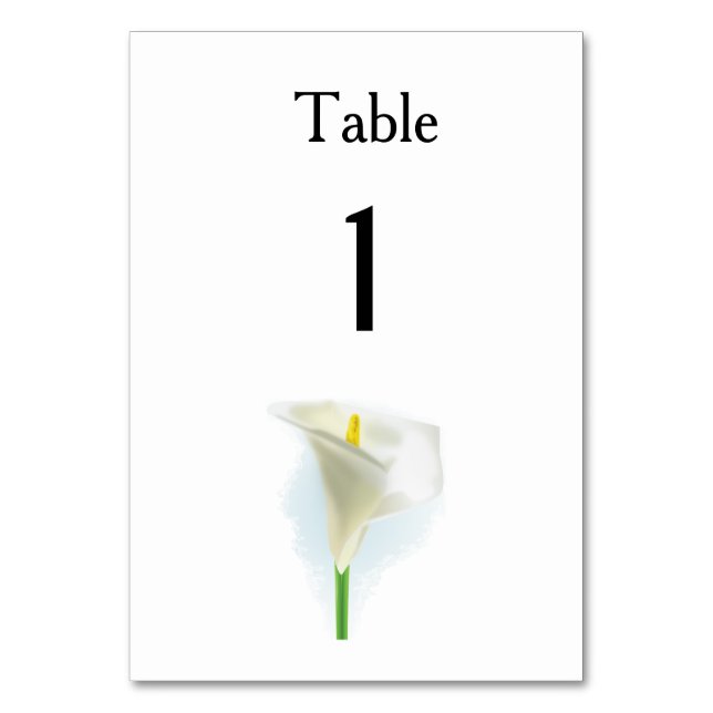 Numéro De Table Cala Lily Moderne Simple Elégante Idées De Mariage (Par défaut)