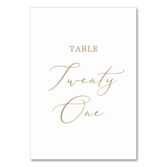 Numéro De Table Calcul Or Delicate Table Vingt et un (Par défaut)