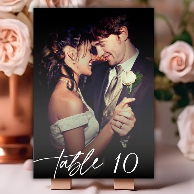 Numéro De Table Calligraphie moderne Script superposer Mariage pho (Créateur téléchargé)