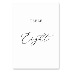 Numéro De Table Calligraphie noire délicate Tableau huit