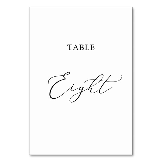 Numéro De Table Calligraphie noire délicate Tableau huit (Par défaut)